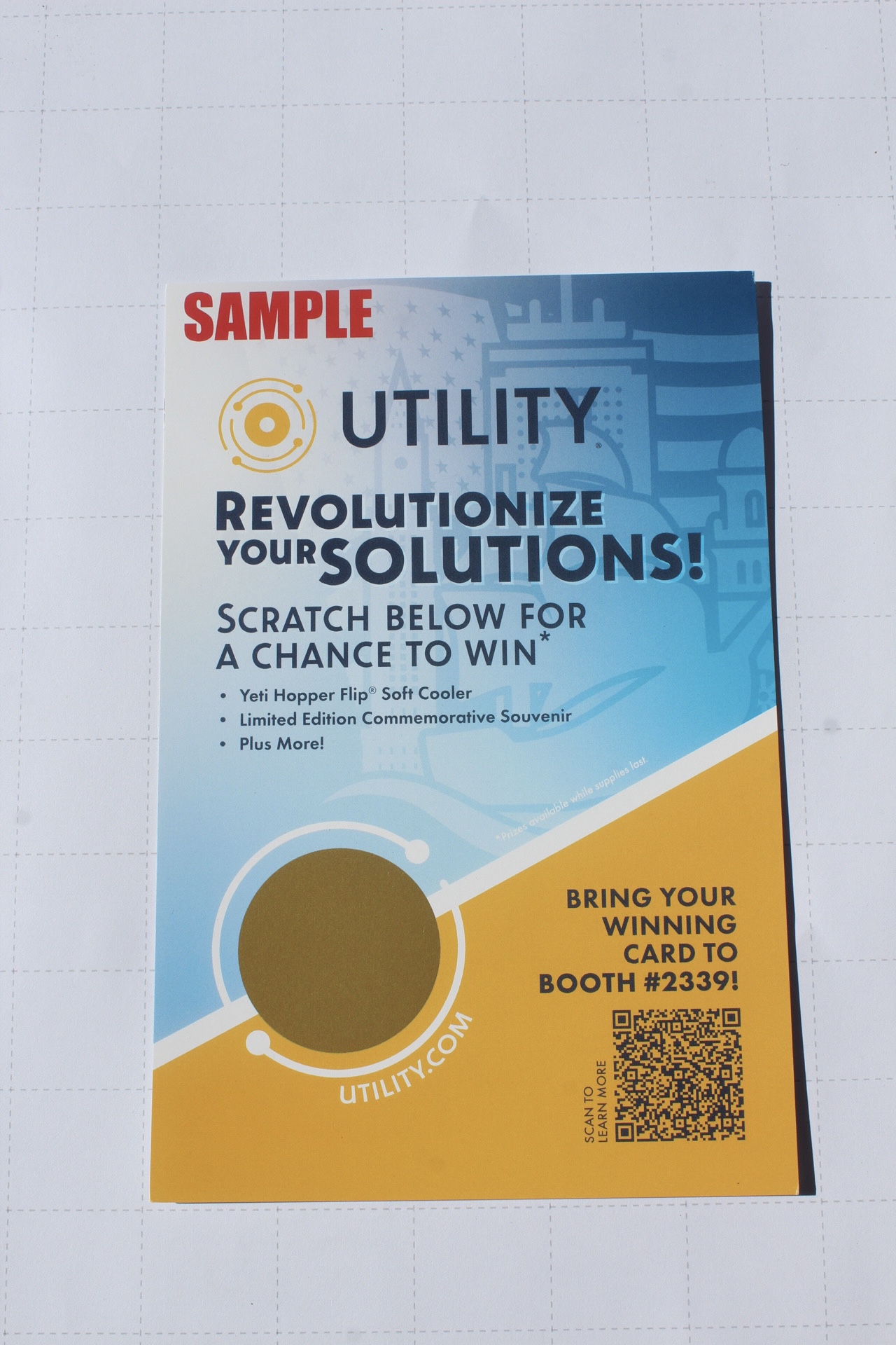 Custom scratch-off card sample printed by Mr. Scratch Off