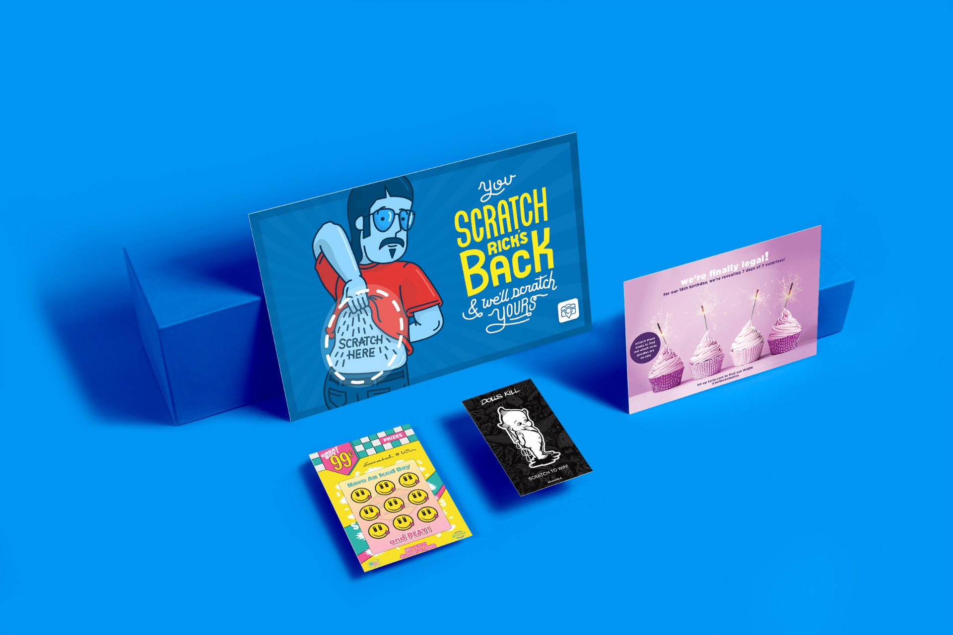 Custom full-color reveal scratch off card printed by Mr. Scratch Off