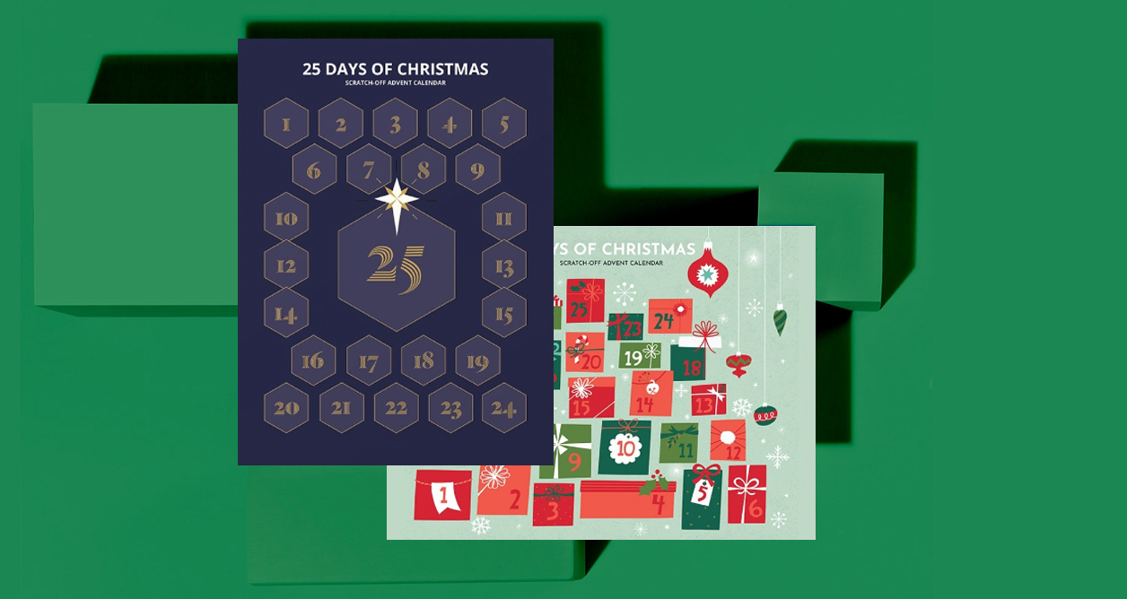 Custom scratch off advent calendar full spread